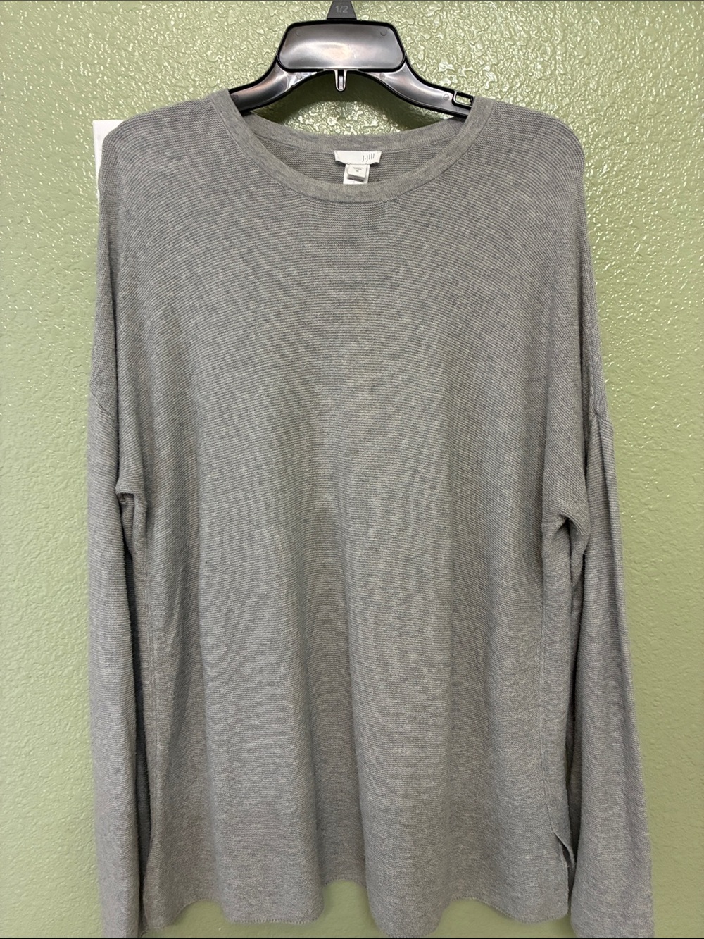 J. Jill 100% cotton Women's Gray Crewneck Sweater